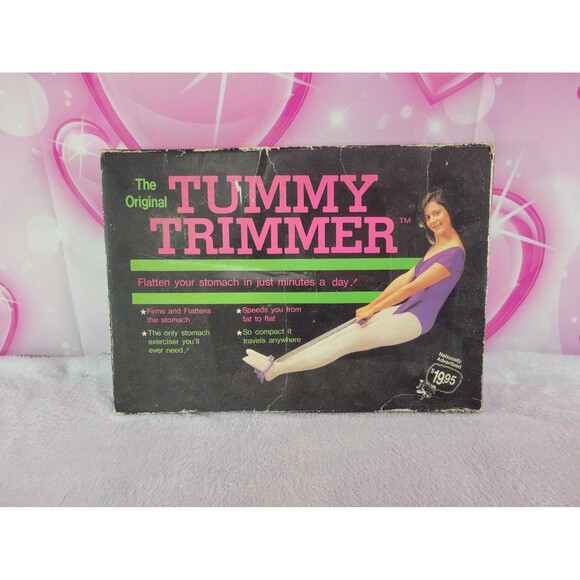 The Original Tummy Trimmer Blue Vintage Spring Abdominal Metal Exerciser w/ Box - Picture 1 of 12